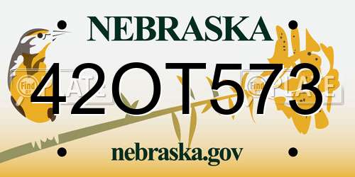 42OT573 Nebraska License Plate