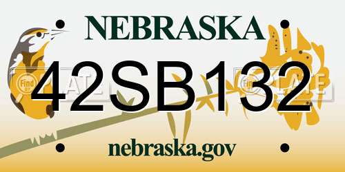 42SB132 Nebraska License Plate