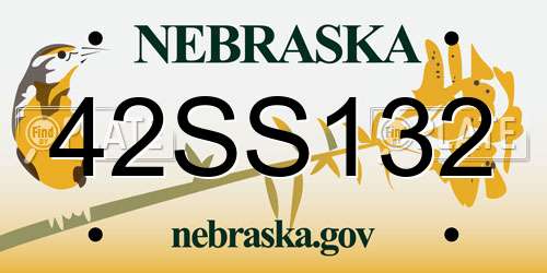 42SS132 Nebraska License Plate