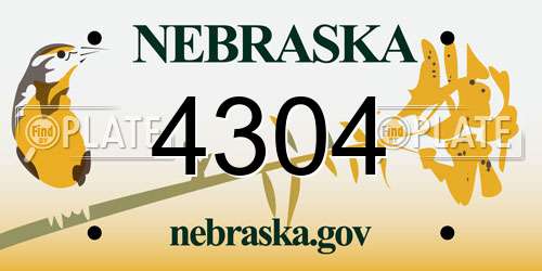 4304 Nebraska License Plate