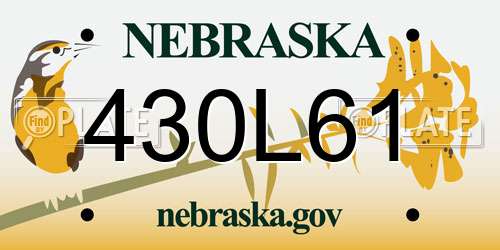 430L61 Nebraska License Plate