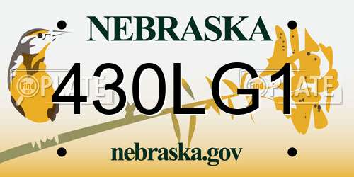 430LG1 Nebraska License Plate