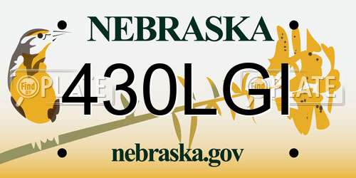 430LGI Nebraska License Plate