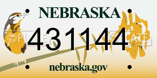 431144 Nebraska License Plate