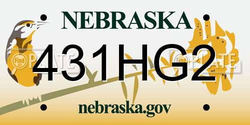 431HG2 Nebraska License Plate