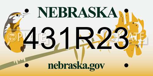 431R23 Nebraska License Plate
