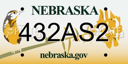 432AS2 Nebraska License Plate