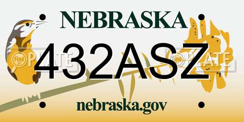 432ASZ Nebraska License Plate