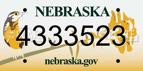 4333523 Nebraska License Plate
