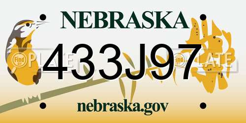 433J97 Nebraska License Plate