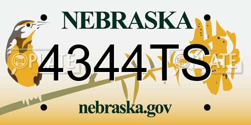 4344TS Nebraska License Plate