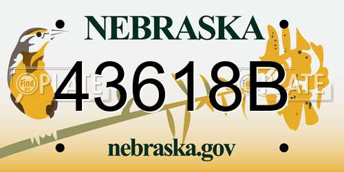 43618B Nebraska License Plate