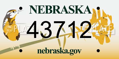 43712 Nebraska License Plate