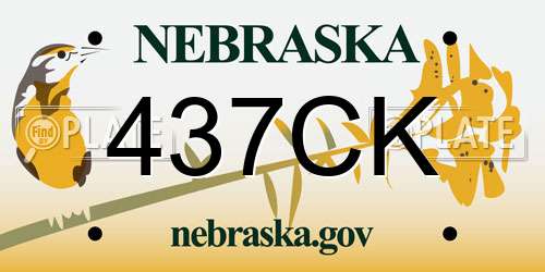 437CK Nebraska License Plate