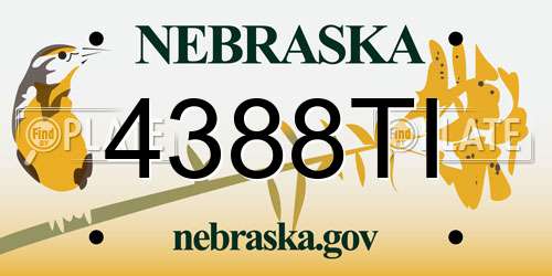 4388TI Nebraska License Plate