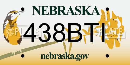 438BTI Nebraska License Plate
