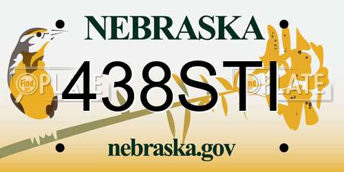 438STI Nebraska License Plate