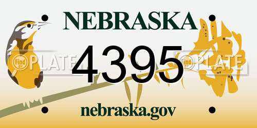 4395 Nebraska License Plate