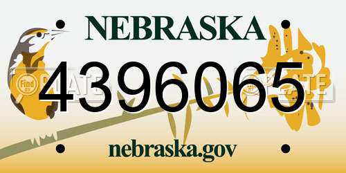 4396065 Nebraska License Plate