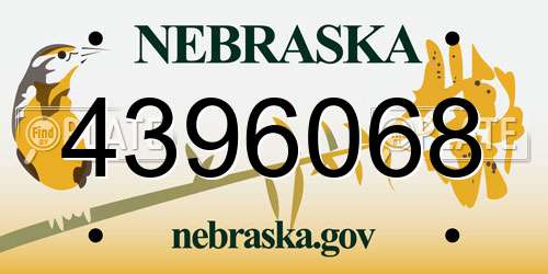 4396068 Nebraska License Plate