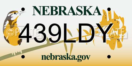 439LDY Nebraska License Plate