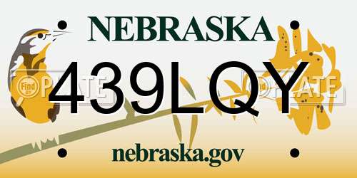 439LQY Nebraska License Plate