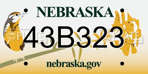 43B323 Nebraska License Plate