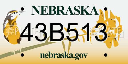 43B513 Nebraska License Plate