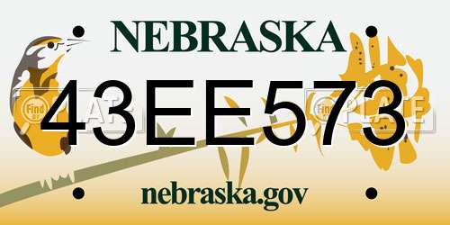 43EE573 Nebraska License Plate