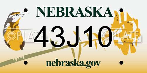 43J10 Nebraska License Plate
