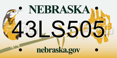 43LS505 Nebraska License Plate