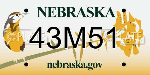 43M51 Nebraska License Plate