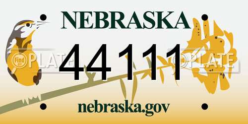 44111 Nebraska License Plate