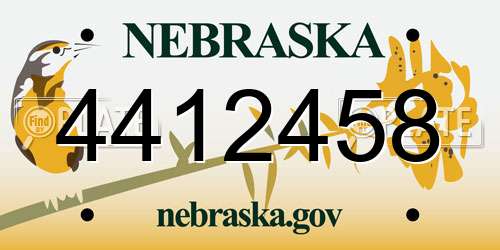 4412458 Nebraska License Plate