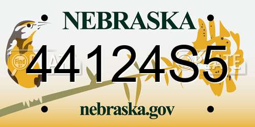 44124S5 Nebraska License Plate