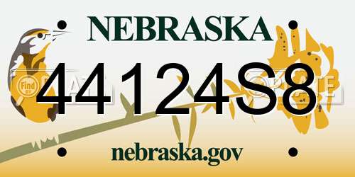 44124S8 Nebraska License Plate