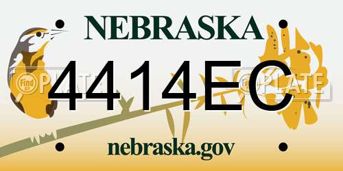 4414EC Nebraska License Plate