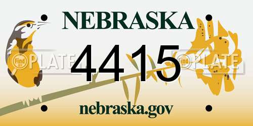 4415 Nebraska License Plate