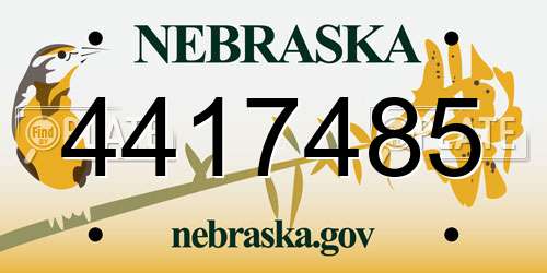 4417485 Nebraska License Plate