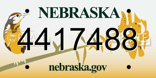 4417488 Nebraska License Plate