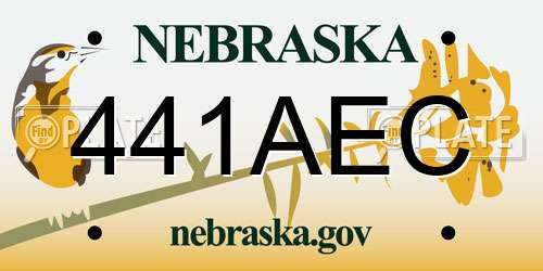 441AEC Nebraska License Plate
