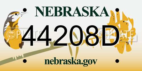 44208D Nebraska License Plate