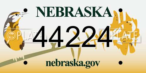 44224 Nebraska License Plate