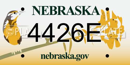 4426E Nebraska License Plate