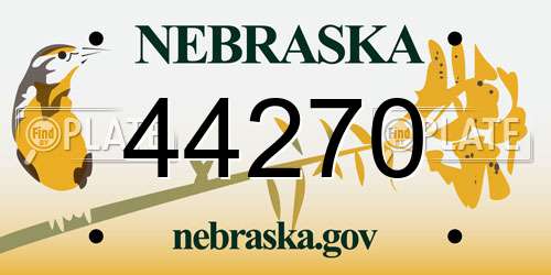44270 Nebraska License Plate