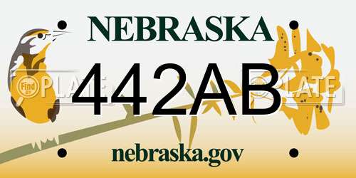 442AB Nebraska License Plate