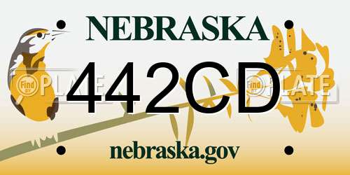 442CD Nebraska License Plate