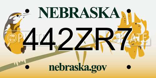 442ZR7 Nebraska License Plate