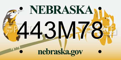 443M78 Nebraska License Plate