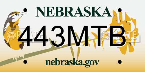 443MTB Nebraska License Plate